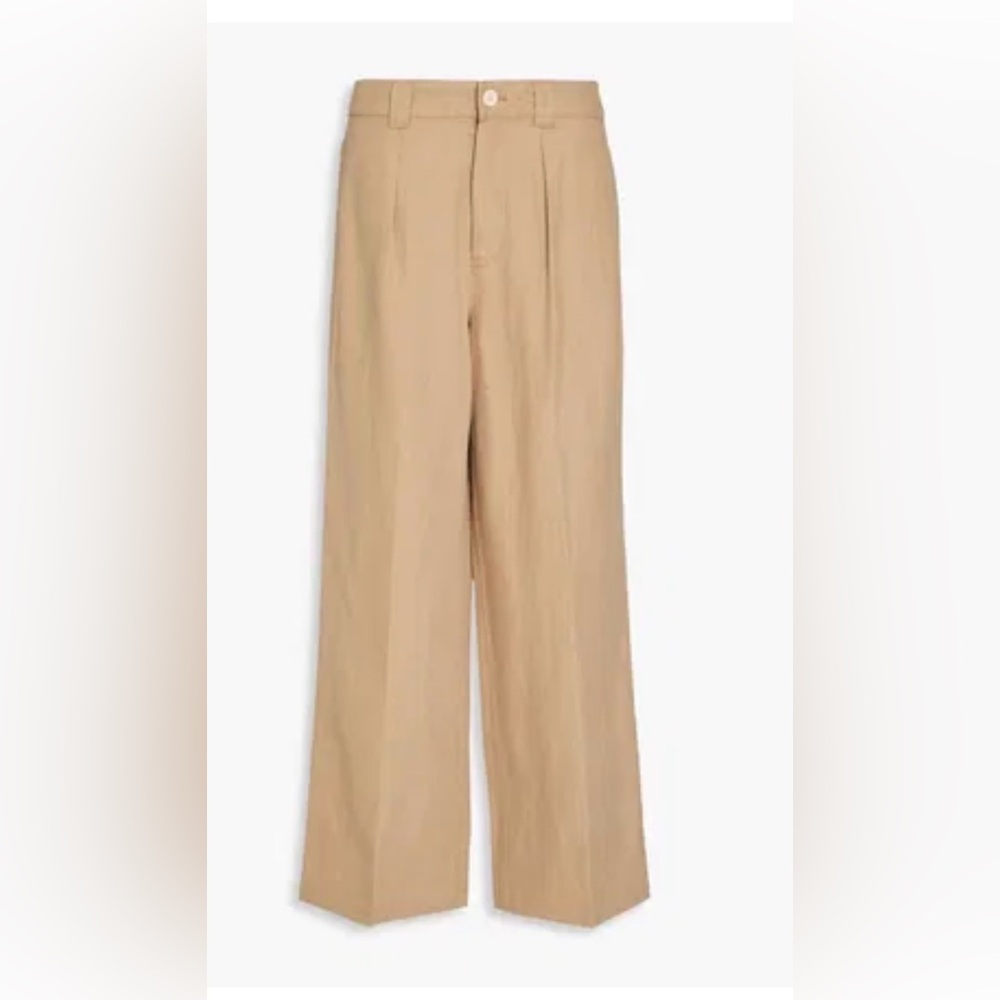 Alex Mill Pleated Linen-Blend wide-Leg trouser Pants 10